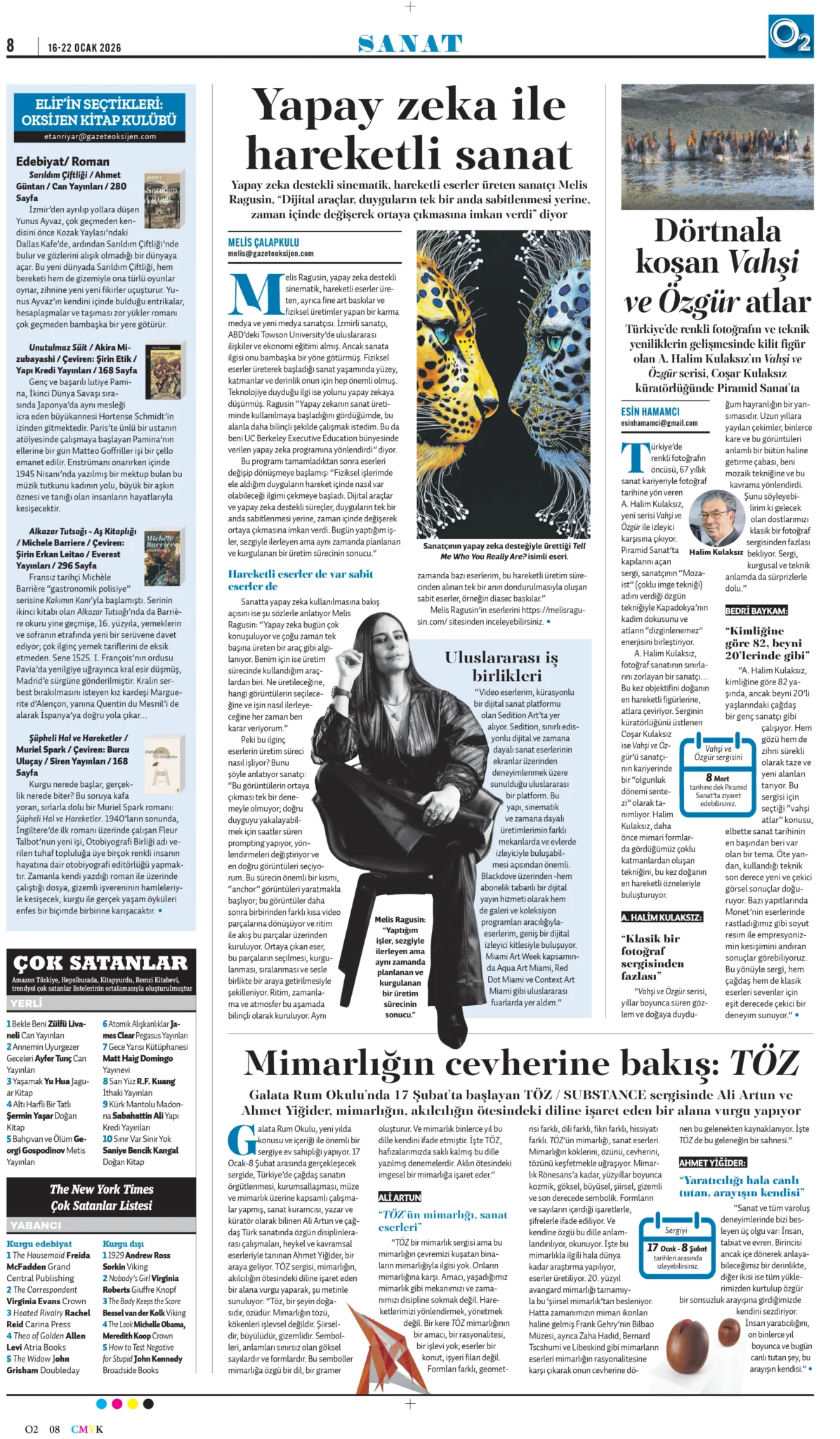 The Oksijen newspaper page with the interview with Melis Ragusin